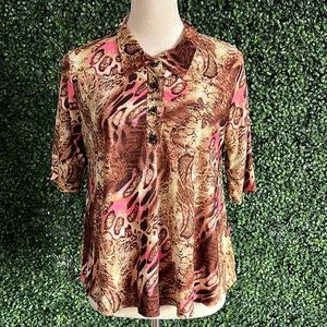Confection Printed Blouse Size M